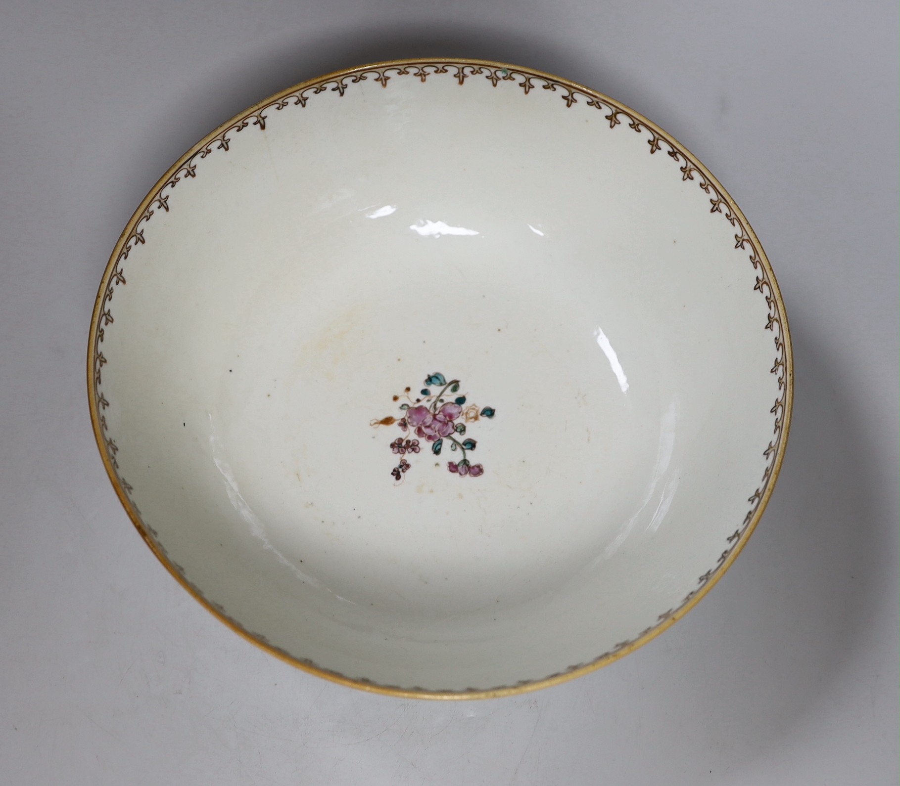 A Chinese famille rose ‘Mandarin’ bowl, Qianlong period, 26cm diameter